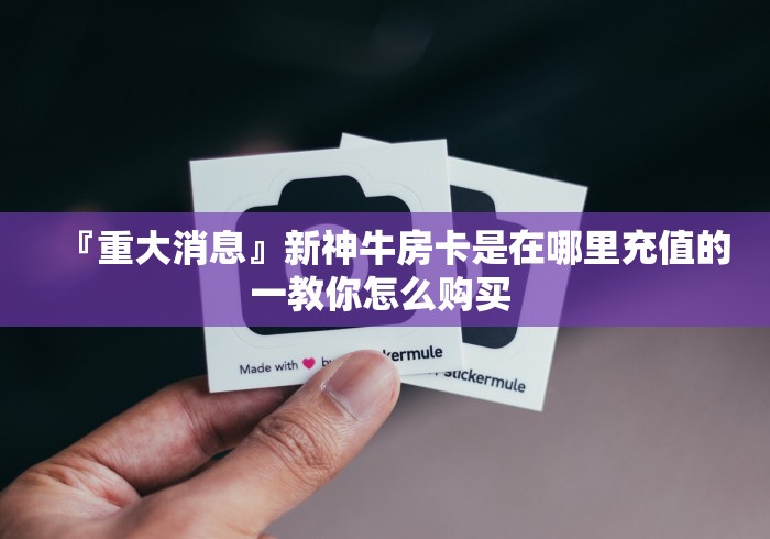 『重大消息』新神牛房卡是在哪里充值的一教你怎么购买 